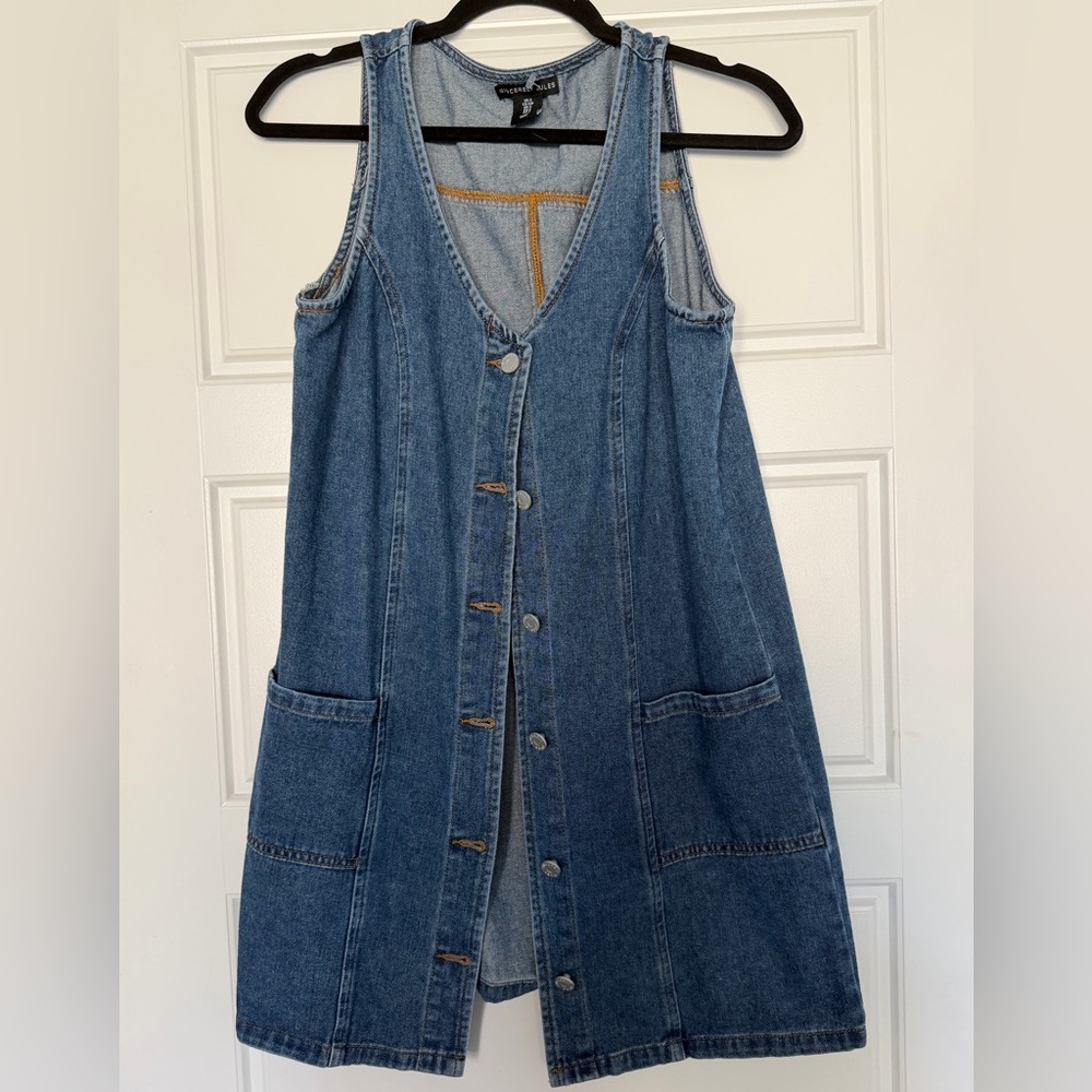 Denim Button-Down Sleeveless Dress Sincerely Jules